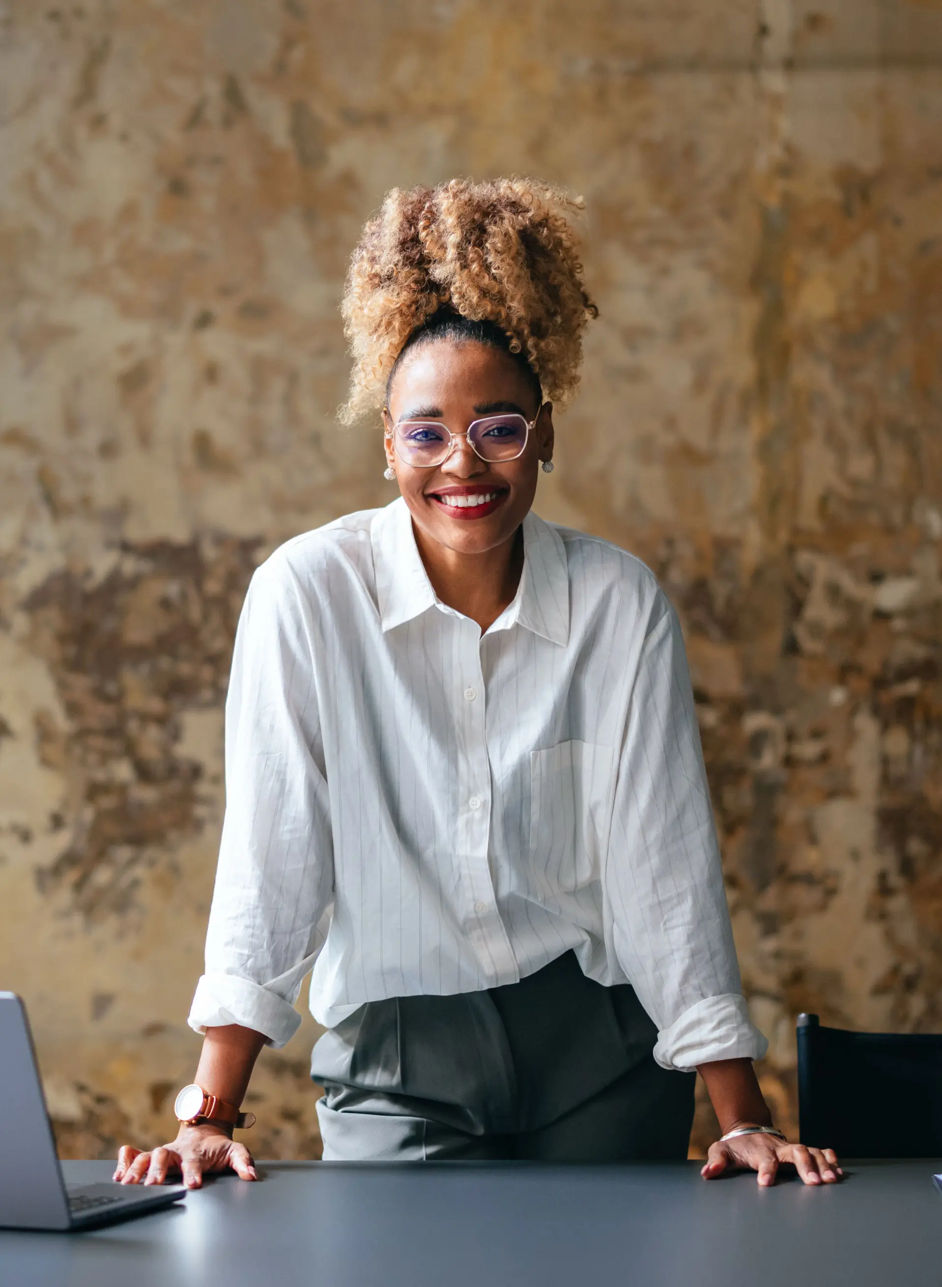 Confident young person preparing for a conversation